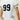 Rowing Blazers Open Weave Sweater Jersey Cream in a short-sleeved, cream-colored v-neck open-weave knit with a black 99 on the chest, black sleeve stripes, and a circular beer mug patch at the bottom.