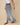 Women's Cotton Knit Pleated Skirt Blue White Stripe