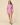 Women's Button Down Pleated Shirt Dress Euro Pink Stripe