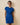 Women's Cotton Cable Knit Pleated Dress Blue