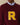 Rowing Blazers Chenille Patch Cotton Sweater in burgundy with a large yellow R varsity patch containing the word BLAZERS vertically, worn over a light blue button-down shirt.
