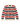 A crewneck knit sweater with horizontal wavy stripes in red, navy blue, and cream, featuring ribbed cuffs and hem.