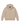 A beige knit zip-up hoodie with a textured herringbone pattern, featuring drawstrings, a full front zipper, and ribbed cuffs and hem. 