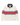 A long-sleeve polo shirt in off-white with navy blue collar and sleeve stripes, and a red horizontal stripe across the chest, shown on a plain white background.