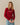 Cotton Crew Cable Knit Sweater Red