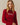 Cotton Crew Cable Knit Sweater Red