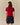 Gemma Cotton Cable Sheep Crewneck Sweater Red Red / XL